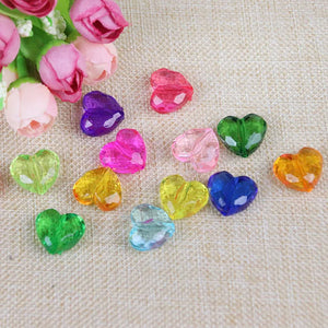 Acrylic Heart Beads Ornament Accessories Bracelet Necklace Earring Beading
