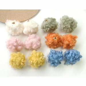 Winter Fur Ball Charms Ornament Accessories 60pcs Round Earring Necklace Pendant