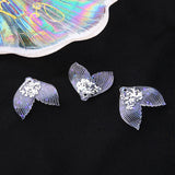 20pcs Glitter Resin Mermaid Fish Tail Charms 25*27mm for Craft