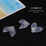 20pcs Glitter Resin Mermaid Fish Tail Charms 25*27mm for Craft