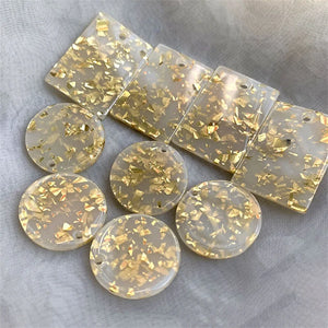 40pcs Glitter Resin Geometry Jewelry Findings for DIY Earring Necklace Pendants