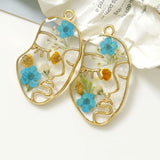 DIY Jewelry Findings Immortal Flower Dried Glitter Abstract Beauty Face Ornament