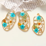 DIY Jewelry Findings Immortal Flower Dried Glitter Abstract Beauty Face Ornament