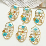 DIY Jewelry Findings Immortal Flower Dried Glitter Abstract Beauty Face Ornament