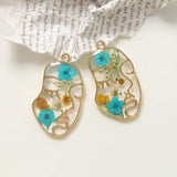DIY Jewelry Findings Immortal Flower Dried Glitter Abstract Beauty Face Ornament