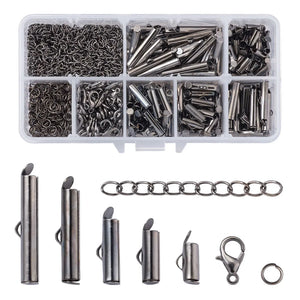 DIY Jewelry Findings Kit: Clasps, Tubes, Extender, Jump Rings