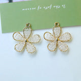 10pcs 30mm DIY Jewelry Findings Glass Flower Necklace Pendants