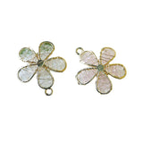 10pcs 30mm DIY Jewelry Findings Glass Flower Necklace Pendants