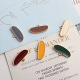 60pcs 12*26MM Oil Drop Oval Geometric Keyring Earring Charm Pendants