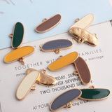 60pcs 12*26MM Oil Drop Oval Geometric Keyring Earring Charm Pendants