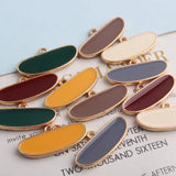 60pcs 12*26MM Oil Drop Oval Geometric Keyring Earring Charm Pendants