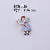 60pcs Enamel Alloy Charms Angel Wings Girl Necklace Keyring Pendants