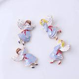 60pcs Enamel Alloy Charms Angel Wings Girl Necklace Keyring Pendants