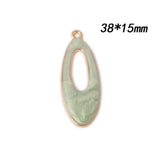 50pcs Oval Round Tone Plated Alloy Earring Pendant Charms