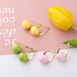 Pastel Round Earring Ball Tassel Charms Resin Ornament 30pcs