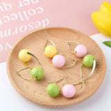 Pastel Round Earring Ball Tassel Charms Resin Ornament 30pcs