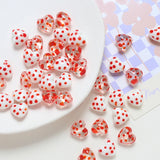 DIY Polka Dots Crystal Heart Beads 20pcs