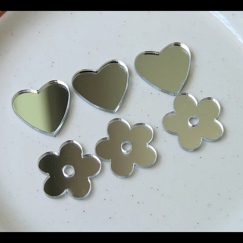 DIY Jewelry Findings Silver Metal Colors Heart Flower Base Setting