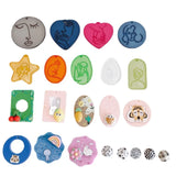 DIY Abstract Painting Face Acrylic Flower Charms 20pcs