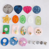 DIY Abstract Painting Face Acrylic Flower Charms 20pcs