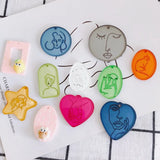 DIY Abstract Painting Face Acrylic Flower Charms 20pcs