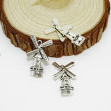 Antique Silver The Windmill House Charm Vintage Jewelry Findings