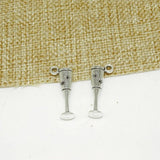 Antique Silver 3D Wine Glass Charm Pendants Bulk