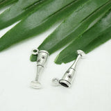 Antique Silver 3D Wine Glass Charm Pendants Bulk