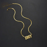 Personalized Name Necklace Stainless Steel Letter Pendant Snake Chain