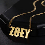 Personalized Name Necklace Stainless Steel Letter Pendant Snake Chain