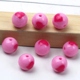 Colorful Beads Heart Pattern Round Balls 12mm Acrylic Beads DIY Jewelry