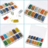DIY Jewelry Kit Glass Bugle Beads Round Hole with Needles