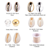 DIY Jewelry Kit Cowrie Shell Beads Iron Spacer Beads Waxed Polyester Cords