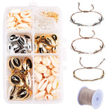 DIY Jewelry Kit Cowrie Shell Beads Iron Spacer Beads Waxed Polyester Cords