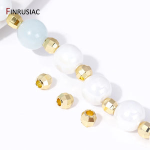 18K Plated Brass Geometric Spacer Beads for DIY Jewelry Making