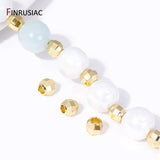 18K Plated Brass Geometric Spacer Beads for DIY Jewelry Making