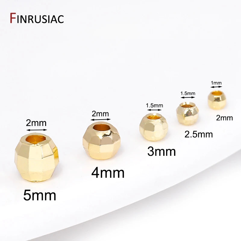 18K Plated Brass Geometric Spacer Beads for DIY Jewelry Making