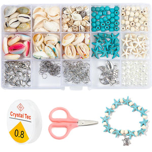 Shell Beads Bracelet Necklace Kit Women Kid Earring Bracelet Charms