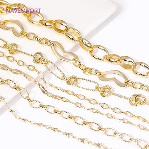 DIY Jewelry Making Large Size 14K Plated Brass Chains