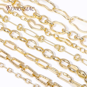 DIY Jewelry Making 14K Plated Brass Metal Thick Wide Big Chains