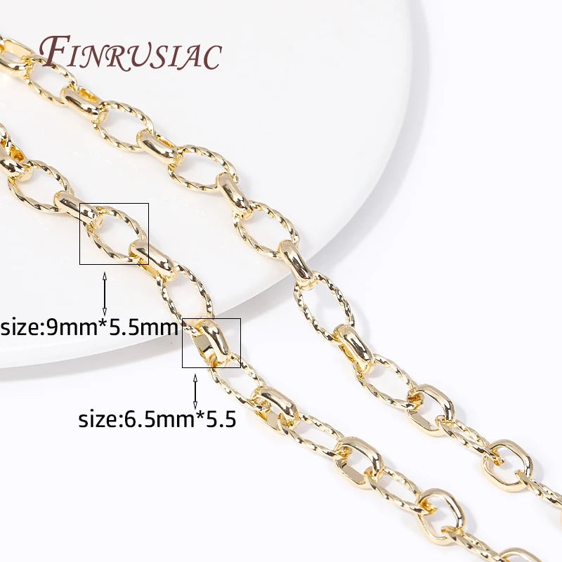 DIY Jewelry Making 14K Plated Brass Metal Thick Wide Big Chains
