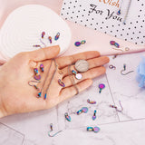 Rainbow Jewelry Making Kit: Pad Bails, Jump Rings, Chain Necklace, Earring Hook