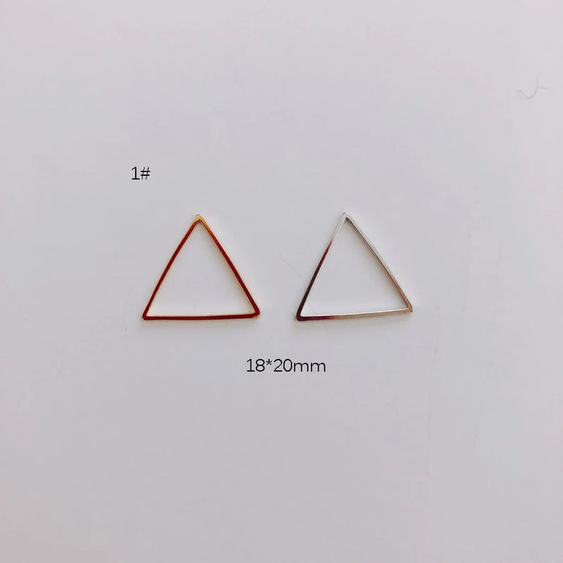 Geometric Triangle Copper Earrings Minimalist Hand Closed Circle Pen