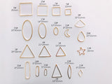 Geometric Triangle Copper Earrings Minimalist Hand Closed Circle Pen