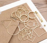 Geometric Triangle Copper Earrings Minimalist Hand Closed Circle Pen