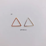 Geometric Triangle Copper Earrings Minimalist Hand Closed Circle Pen