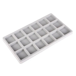 Gray Flocked Bead Board Bracelet Necklace Organizer Tray