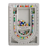 Gray Flocked Bead Board Bracelet Necklace Organizer Tray