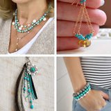 DIY Turquoise Beads Jewelry Making Kit with European Charms