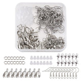 DIY Jewelry Making Kit Stainless Steel Earring Hooks Plastic Ear Nuts